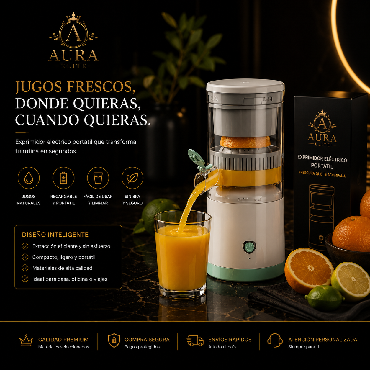 Disfruta jugos frescos y saludables en cualquier momento, sin esfuerzo.